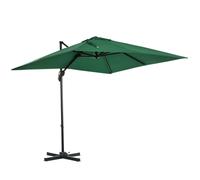 Outsunny Sombrilla de Jardín de Aluminio 245x245x245 cm Parasol Excéntrico con Manivela Giratorio 360° Inclinación de 3 Niveles Tela Desmontable Green 245x245x245cm