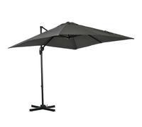 Outsunny Sombrilla de Jardín de Aluminio 245x245x245 cm Parasol Excéntrico con Manivela Giratorio 360° Inclinación de 3 Niveles Tela Desmontable Gray 245x245x245cm