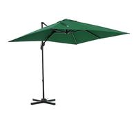 Outsunny Sombrilla de Jardín de Aluminio 245x245x248 cm Parasol Excéntrico con Manivela Giratorio 360° Inclinación de 5 Niveles Tela Poliéster 200 g/m² Desmontable Verde