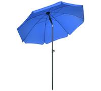 Outsunny Sombrilla de Playa Grande Ø180 cm Sombrilla de Terraza Exterior con Ángulo Ajustable Protección UV50+ Impermeable Másti Azul