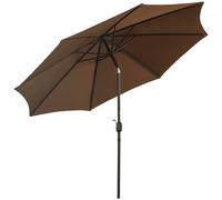 Outsunny Sombrilla de Terraza Café 3x2,45m con Manivela Parasol Inclinable de Poliéster para Jardín Aosom España