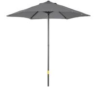 Outsunny Sombrilla de Terraza Exterior Ø2x2 m Poste Aluminio | Parasol de Terraza Exterior, Techo de Ventilación, Poste Desmontable, Sombrilla para Jardín Patio