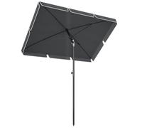 Outsunny Sombrilla de Jardín de Aluminio 198x130x245 cm Parasol de Jardín Rectangular con Función de Inclinación para Terraza Patio Exterior Gris