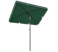 Outsunny Sombrilla de jardín 198x130x245 cm, rectangular inclinable, verde