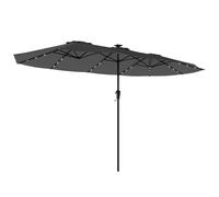 Outsunny Sombrilla Doble con 36 Luces LED Solares 4x2 m Gris Oscuro