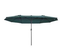 Outsunny Sombrilla Doble con Manivela Resistente Agua 4,55x2,65 m Verde | Sombrilla Terraza Exterior, Protección Solar, Sombrilla Grande, para Terraza Playa Piscina
