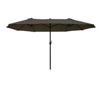 Outsunny Sombrilla Doble para Jardín 4,6x2,7x2,4 m Sombrilla Gigante Anti UV con Manivela para Exterior Patio Terraza Piscina Color Gris Aosom España
