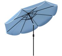 Outsunny Sombrilla Grande Jardín 2,7 m con Inclinación Ajustable 3 Posiciones Manivela y Volante Azul Celeste Aosom España
