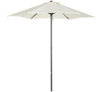 Outsunny Sombrilla Jardín Ø2x2 m Parasol Mástil Aluminio Techo Ventilación Pestillo Fijación Poste Desmontable Terraza Beige Aosom España