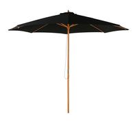 Outsunny Sombrilla Jardín Ø300x250 cm con Techo Ventilado y Poste Madera Negro Negro