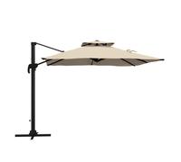 Outsunny Sombrilla Jardín Giratoria Doble Techo Aluminio Poste 360° 300x300 cm Aosom España
