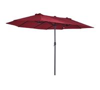 Outsunny Sombrilla de Terraza Exterior Parasol Grande 4,6x2,7m Sombrilla de Jardín con Manivela Manual Resistente al Agua y Protección Solar para