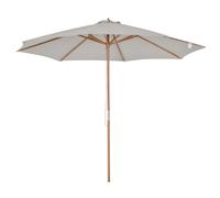 Outsunny Sombrilla Parasol de Jardín Ø300x250 cm con Sistema de Pestillo de Fijación Techo Ventilado y Poste Desmontable de Madera para Terraza Patio