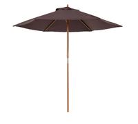 Outsunny Sombrilla Parasol de Patio Ø2,5m Altura 2,3m Color Café para Terraza Jardín con Diseño Elegante y Resistente Aosom España