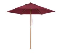 Outsunny Sombrilla Parasol de Patio Ø2,5m Altura 2,3m Color Rojo Vino para Terraza Jardín con Diseño Elegante y Duradero Aosom España
