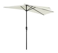 Outsunny Sombrilla de jardín semicircular 269x138x236 cm con manivela Crema