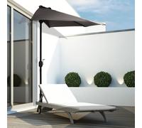 Outsunny Sombrilla Parasol Jardín con Manivela Semicircular Exterior 269x138x236 verde