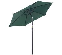 Outsunny Sombrilla Parasol Reclinable Manivela Aluminio Tela Poliéster Jardín Patio Terraza 2.7x2.35m Verde Aosom España