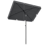 Outsunny Sombrilla Rectangular Grande 198x130x240cm Parasol con Ángulo Ajustable Manivela para Patio Terraza Jardín Gris Aosom España