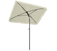 Outsunny Sombrilla Rectangular Grande 198x130x240cm Parasol con Ángulo Ajustable Manivela para Patio Terraza Jardín Beige Aosom España