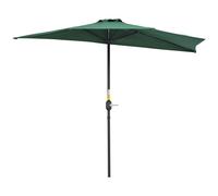 Outsunny Sombrilla 269x138x236 cm semicircular con manivela para jardín Verde