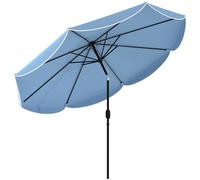 Outsunny Sombrilla Terraza Exterior Ø2,7 m Inclinación Ajustable Azul