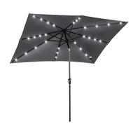 Outsunny Sombrilla Terraza Exterior 2,7x2x2,5 m Inclinable Luces LED Gris