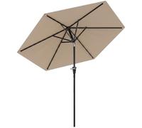 Outsunny Sombrilla de Jardín Ø230x216 cm Parasol de Terraza Basculante Apertura Manual Impermeable para Patio Piscina Caqui