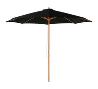 Outsunny Sombrilla Terraza Exterior Ø300 cm con Sistema de Polea | Sombrilla de Jardín, Techo Ventilado, Poste Desmontable de Madera, Parasol para Patio Terraza