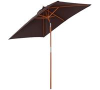 Outsunny Sombrilla Terraza Exterior Ángulo Ajustable 200x150 cm Café
