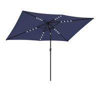 Outsunny Sombrilla Terraza Exterior con 24 Luces LED Solares 2,9x2,5 m Azul