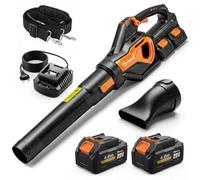 Outsunny sopladora-aspiradora Hojas inalám. 20V c/bater. y carg. | 2x4.0Ah, Turbo-Boost, 162.7 km/h, 912 m³/h succión, 3 modos, correa para hombro, para jardín