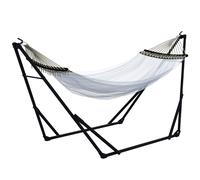 Outsunny Soporte de Hamaca con Hamaca para Hamaca, 263x89x100 cm, Negro + Blanco Aosom España