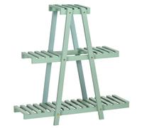 Outsunny Soporte de madera para plantas Estantería 3 niveles 76x26x76 cm Verde