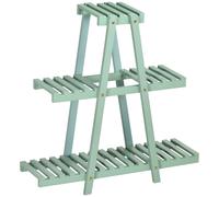 Outsunny Soporte de madera para plantas Estantería 3 niveles 76x26x76 cm Verde
