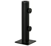 Outsunny Soporte de Parasol para Suelo de Cemento con 2 Botones de Bloqueo 4 Tornillos para Palo de Paraguas 34/38/48mm 12x12x30 Negro Aosom España