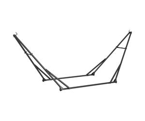 Outsunny Soporte para Hamaca Plegable Portátil, 2 en 1, Soporte para Silla Colgante con Estructura de Metal y Bolsa de Transporte, Carga 120 kg, para Hamaca 2,5 m y Silla 1,5 m de Largo, Negro Black 2