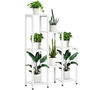 Outsunny Soporte para Plantas con 7 Estantes Blanco 65x23x94.5 cm | Soporte para flores, estante para salón, esquina, balcón, carga hasta 2 kg por nivel.