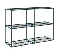 Outsunny soporte para plantas de 3 niveles para interior y exterior, estantería para plantas de acero, resistente y estable, estante para macetas, patio, jardín, balcón, verde oscuro 48 cm