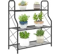 Outsunny Soporte para Plantas de 3 Niveles para Interior y Exterior Negro