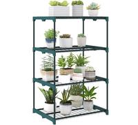 Outsunny Soporte para Plantas de 4 Niveles 67x49x105 cm Verde Oscuro | Estantería para Plantas, para Interior y Exterior, Resistente y Estable, Estante para Macetas, Patio, Jardín, Balcón