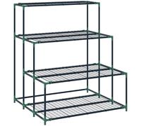 Outsunny Soporte para Plantas de 4 Niveles con Diseño Escalera y Estructura Metálica Resistente para Interior y Exterior Verde