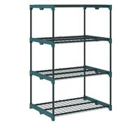 Outsunny soporte para plantas de 4 niveles, estantería para plantas de acero, estantes de rejilla, soporte para macetas, interior y exterior, 67x49x105 cm, verde oscuro