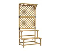 Outsunny Estantería soporte para macetas 2 niveles con enrejado 75x50x166 cm Natural