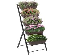 Outsunny Soporte para Plantas Exterior de 5 Niveles con 5 Macetas Negro