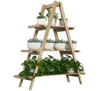 Outsunny Estantería para Plantas Madera Natural