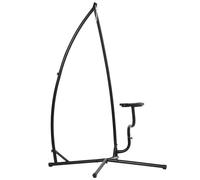 Outsunny Soporte para Silla Colgante 190 cm Sostén para Columpio con Mesita Lateral Carga 120 kg de Metal para Patio Jardín Negro Aosom España