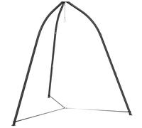 Outsunny Soporte para Silla Colgante Triangular Altura 210 cm, con Cadena Ajustable, Base Estable, Resistente a la Intemperie, Estructura de Silla Colgante para Patio, Jardín, Carga 150 kg, Negro Blac