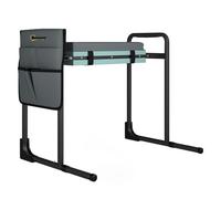 Outsunny Taburete de Jardín Plegable con Almohadilla de Espuma EVA, Asiento de Jardín Portátil con Bolsa para Herramientas, Patas Extensibles, Carga 150kg, Regalo para Jardineros Ancianos, Gris Oscuro