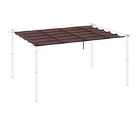 Outsunny Cubierta para Techo Retráctil de 3,5x2,5m para Pérgola de 4x3 Tela de Repuesto con 10 Orificios de Drenaje Café Aosom España